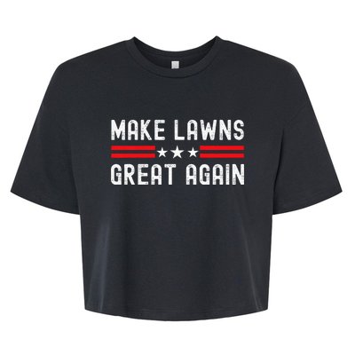 Make Lawns Great Again Funny Lawn Mower Dad Gardener Bella+Canvas Jersey Crop Tee