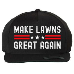 Make Lawns Great Again Funny Lawn Mower Dad Gardener Wool Snapback Cap