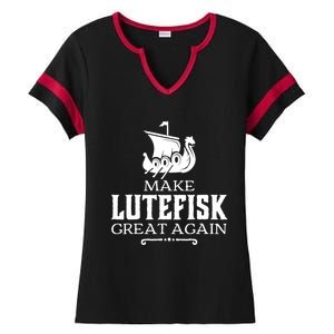 Make Lutefisk Great Again Ladies Halftime Notch Neck Tee