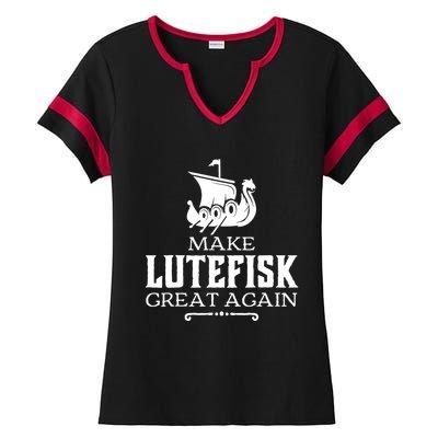 Make Lutefisk Great Again Ladies Halftime Notch Neck Tee