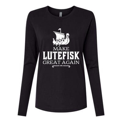 Make Lutefisk Great Again Womens Cotton Relaxed Long Sleeve T-Shirt