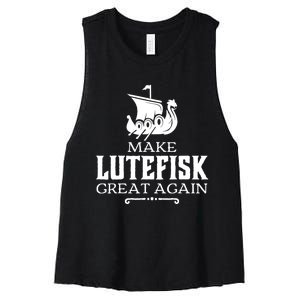 Make Lutefisk Great Again Women's Racerback Cropped Tank