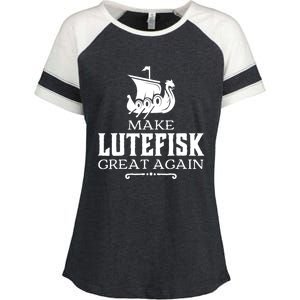 Make Lutefisk Great Again Enza Ladies Jersey Colorblock Tee