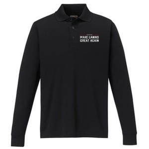 Make Lawns Great Again Performance Long Sleeve Polo