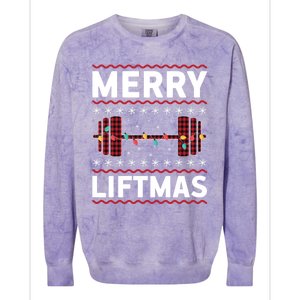 Merry Liftmas Gym Equipt Holiday Gift Ugly Christmas Cute Gift Colorblast Crewneck Sweatshirt