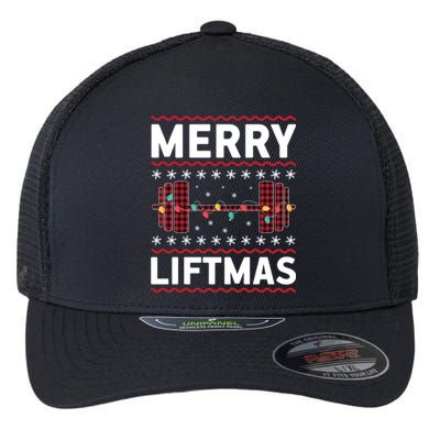 Merry Liftmas Gym Equipt Holiday Gift Ugly Christmas Cute Gift Flexfit Unipanel Trucker Cap