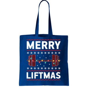 Merry Liftmas Gym Equipt Holiday Gift Ugly Christmas Cute Gift Tote Bag