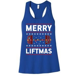 Merry Liftmas Gym Equipt Holiday Gift Ugly Christmas Cute Gift Women's Racerback Tank