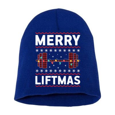 Merry Liftmas Gym Equipt Holiday Gift Ugly Christmas Cute Gift Short Acrylic Beanie