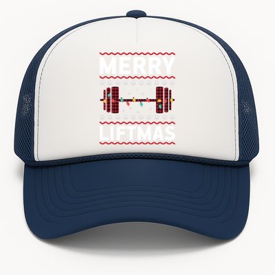 Merry Liftmas Gym Equipt Holiday Gift Ugly Christmas Cute Gift Trucker Hat