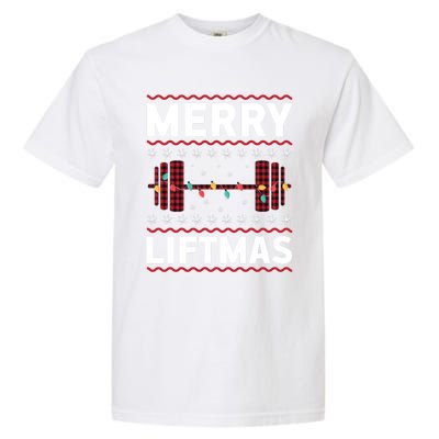 Merry Liftmas Gym Equipt Holiday Gift Ugly Christmas Cute Gift Garment-Dyed Heavyweight T-Shirt