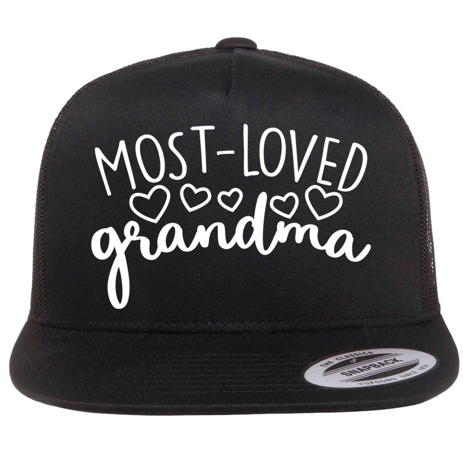Most Loved Grandma Flat Bill Trucker Hat