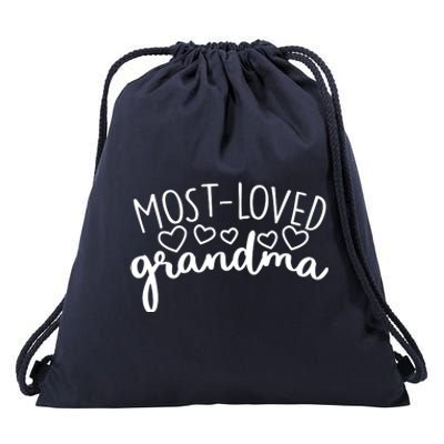 Most Loved Grandma Drawstring Bag