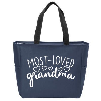 Most Loved Grandma Zip Tote Bag