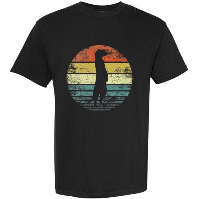 Meerkat Lover Gift Funny Retro Vintage Zoo Animal Silhouette Garment-Dyed Heavyweight T-Shirt