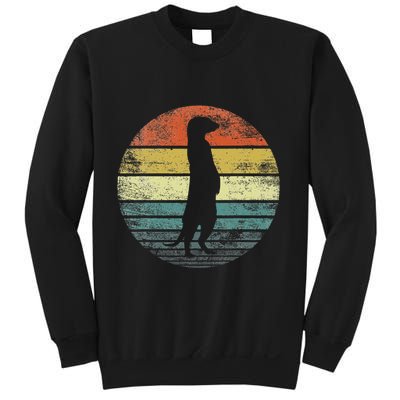 Meerkat Lover Gift Funny Retro Vintage Zoo Animal Silhouette Sweatshirt