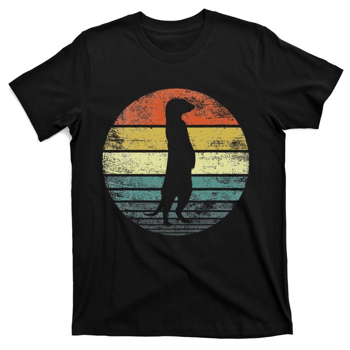 Meerkat Lover Gift Funny Retro Vintage Zoo Animal Silhouette T-Shirt