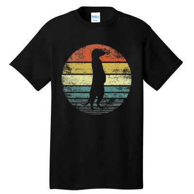 Meerkat Lover Gift Funny Retro Vintage Zoo Animal Silhouette Tall T-Shirt