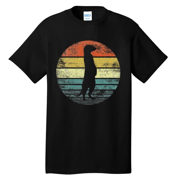 Meerkat Lover Gift Funny Retro Vintage Zoo Animal Silhouette Tall T-Shirt