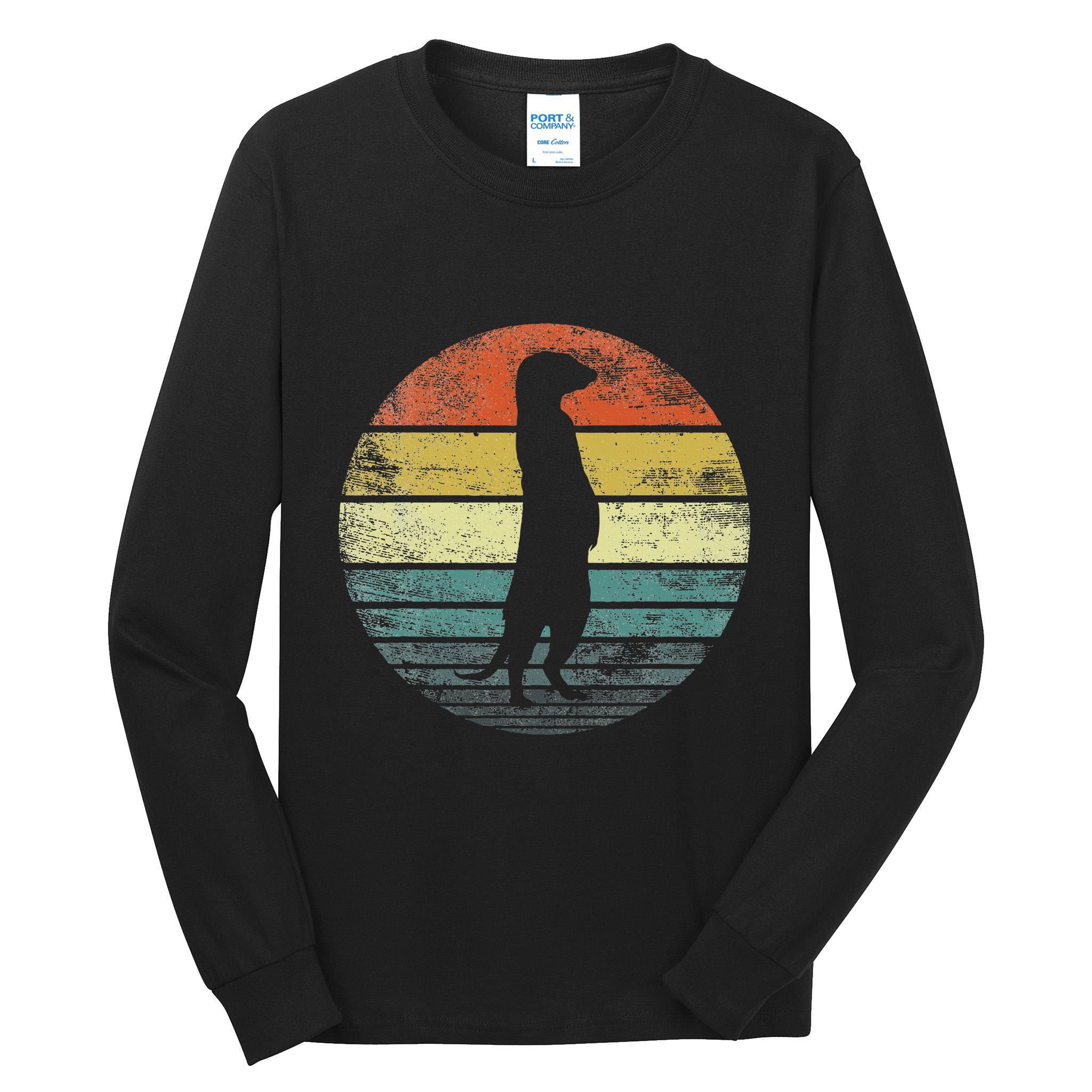 Meerkat Lover Gift Funny Retro Vintage Zoo Animal Silhouette Tall Long Sleeve T-Shirt