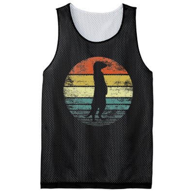 Meerkat Lover Gift Funny Retro Vintage Zoo Animal Silhouette Mesh Reversible Basketball Jersey Tank