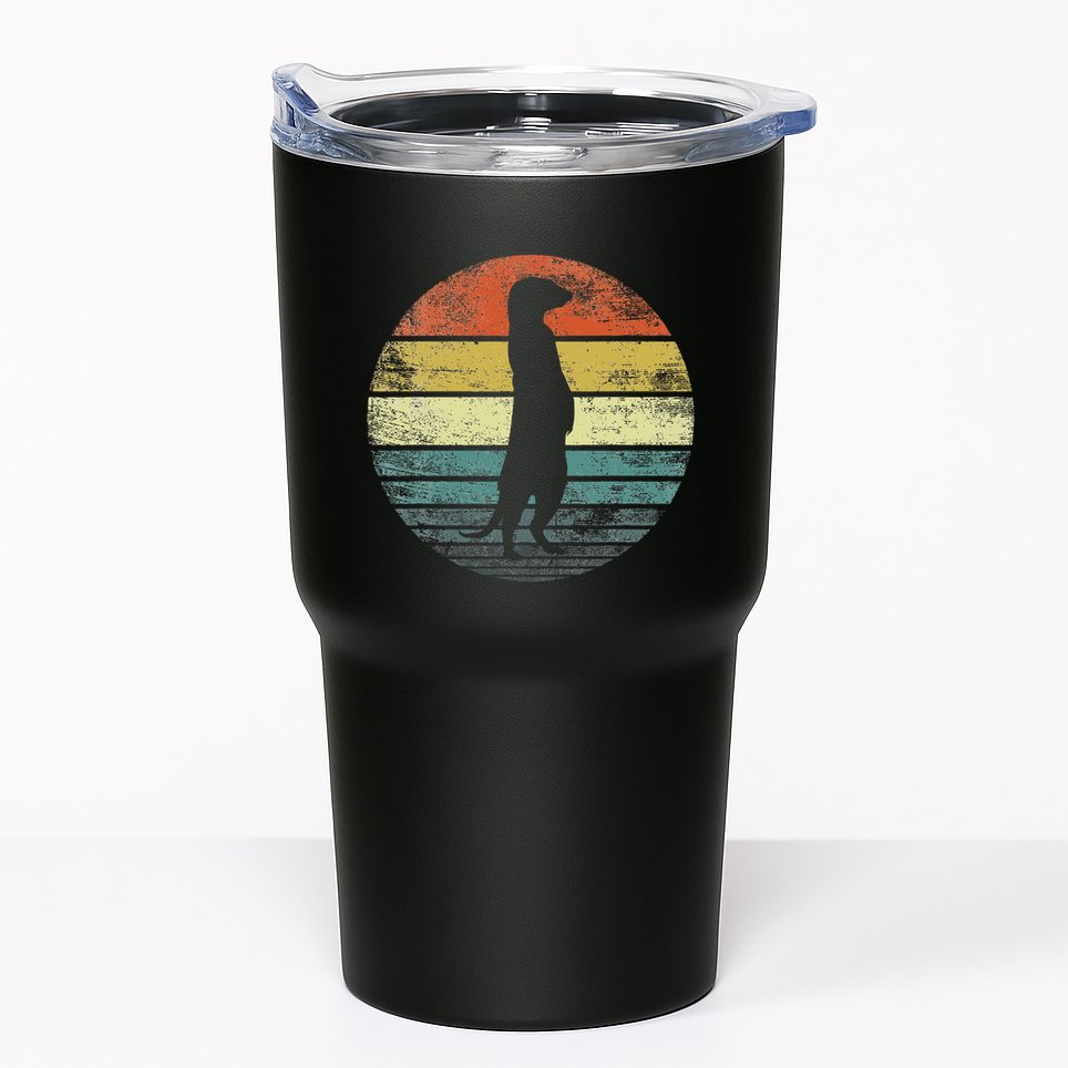 Meerkat Lover Gift Funny Retro Vintage Zoo Animal Silhouette Tumbler
