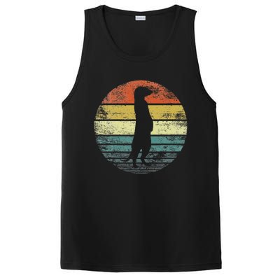 Meerkat Lover Gift Funny Retro Vintage Zoo Animal Silhouette PosiCharge Competitor Tank