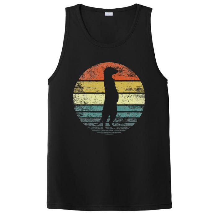 Meerkat Lover Gift Funny Retro Vintage Zoo Animal Silhouette PosiCharge Competitor Tank