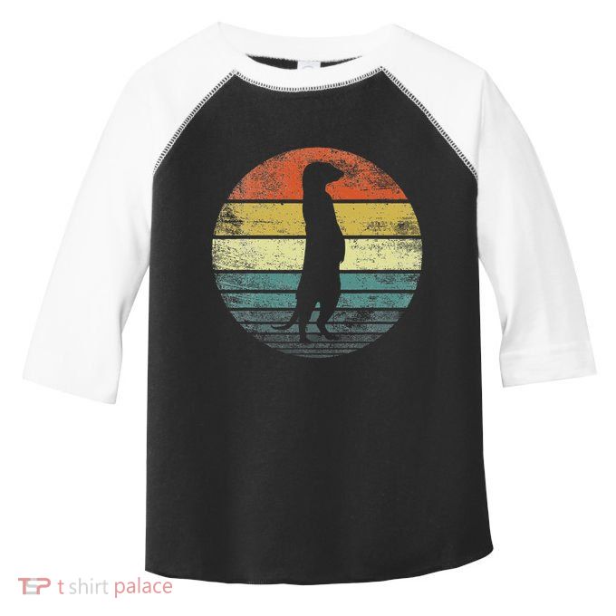 Meerkat Lover Gift Funny Retro Vintage Zoo Animal Silhouette Toddler Fine Jersey T-Shirt