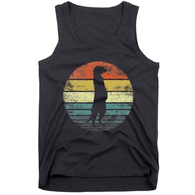 Meerkat Lover Gift Funny Retro Vintage Zoo Animal Silhouette Tank Top