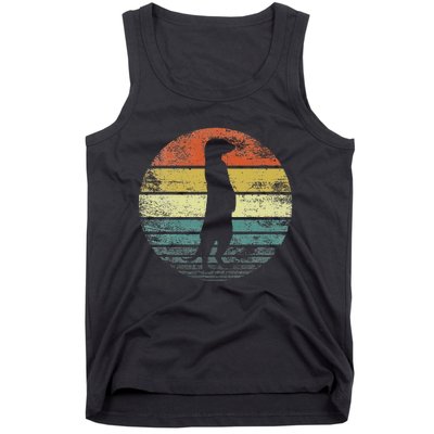 Meerkat Lover Gift Funny Retro Vintage Zoo Animal Silhouette Tank Top