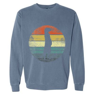 Meerkat Lover Gift Funny Retro Vintage Zoo Animal Silhouette Garment-Dyed Sweatshirt