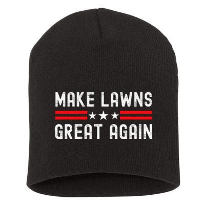 Make Lawns Great Again Funny Lawn Mower Dad Gardener Short Acrylic Beanie