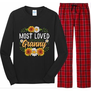 Most Loved Granny Sunflower Cute Mothers Day Funny Gift Long Sleeve Pajama Set