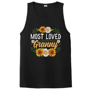 Most Loved Granny Sunflower Cute Mothers Day Funny Gift PosiCharge Competitor Tank