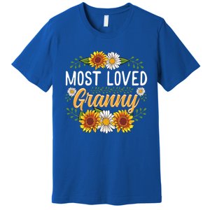 Most Loved Granny Sunflower Cute Mothers Day Funny Gift Premium T-Shirt