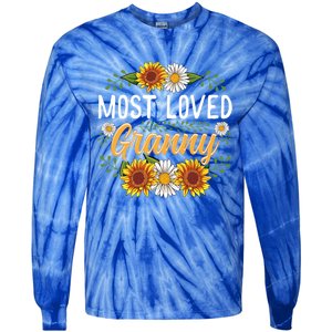 Most Loved Granny Sunflower Cute Mothers Day Funny Gift Tie-Dye Long Sleeve Shirt