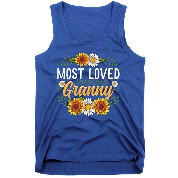 Most Loved Granny Sunflower Cute Mothers Day Funny Gift Tank Top