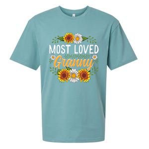 Most Loved Granny Sunflower Cute Mothers Day Funny Gift Sueded Cloud Jersey T-Shirt