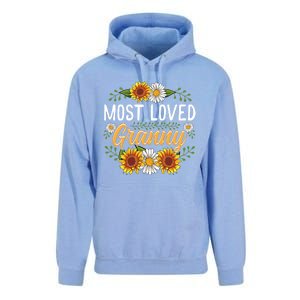 Most Loved Granny Sunflower Cute Mothers Day Funny Gift Unisex Surf Hoodie