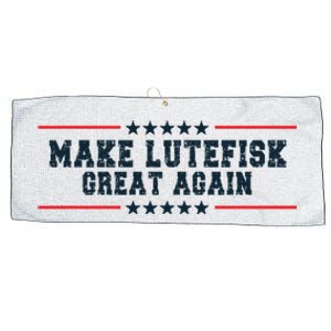 Make Lutefisk Great Again Humorous Stinky Fish Gift Large Microfiber Waffle Golf Towel