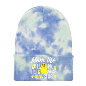 Mom Life Got Me Feelin Like Hei Hei Tie Dye 12in Knit Beanie