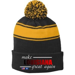 Make Louisiana Great Again Stripe Pom Pom Beanie