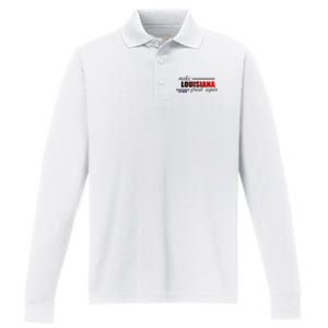 Make Louisiana Great Again Performance Long Sleeve Polo