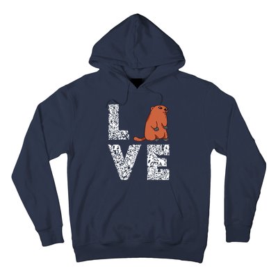 Marmot Love Groundhog Woodchuck Rodent Animal Hoodie