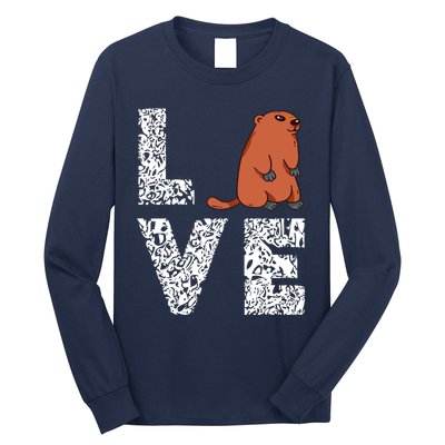 Marmot Love Groundhog Woodchuck Rodent Animal Long Sleeve Shirt