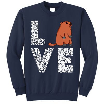 Marmot Love Groundhog Woodchuck Rodent Animal Sweatshirt