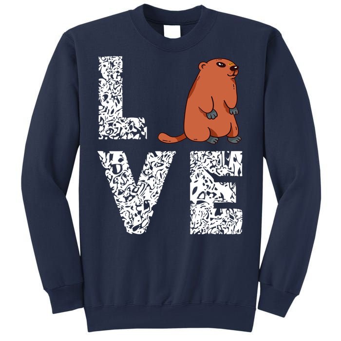 Marmot Love Groundhog Woodchuck Rodent Animal Sweatshirt