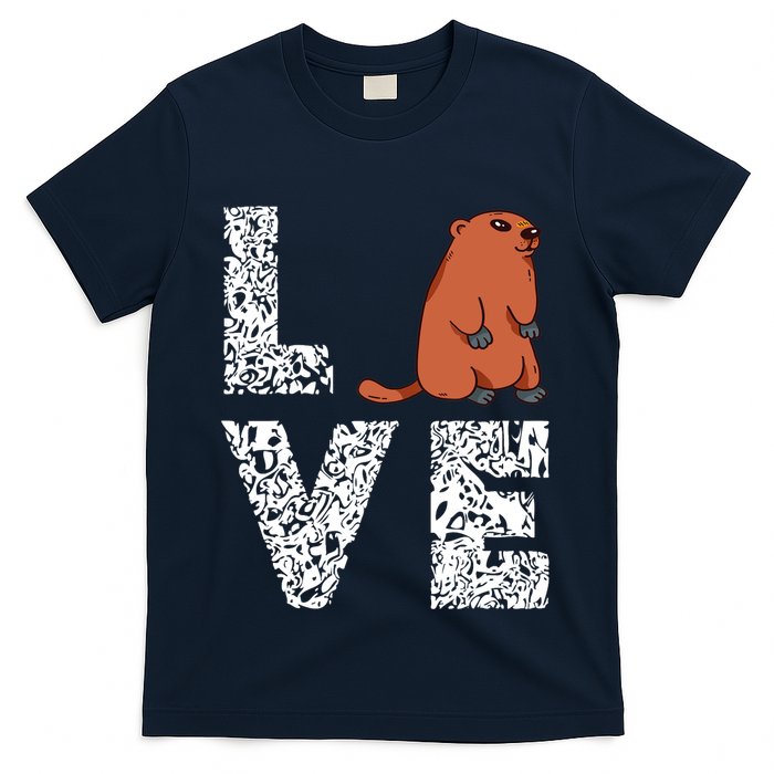 Marmot Love Groundhog Woodchuck Rodent Animal T-Shirt