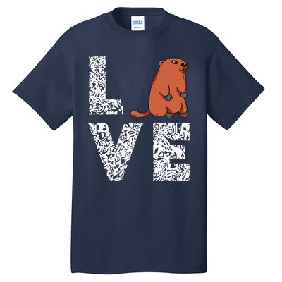 Marmot Love Groundhog Woodchuck Rodent Animal Tall T-Shirt